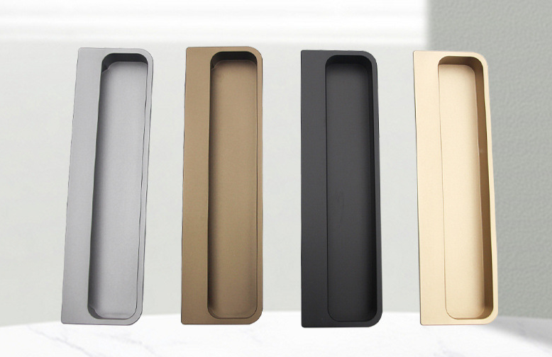 Hidden drawer invisible handle for embedded wardrobe door barn door handle made 