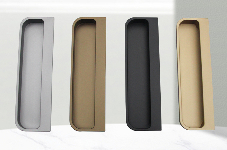 Door Panel Handles, Aluminum Alloy Door Handles, Aluminum Profile Recessed Door 