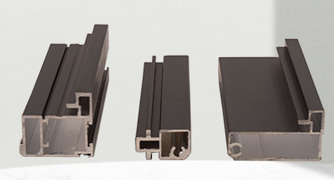 Cabinet sliding door aluminum material - coated and oxidized with full hidden fr